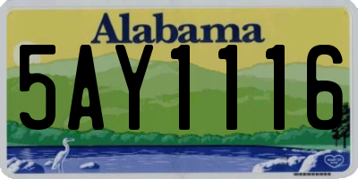 AL license plate 5AY1116