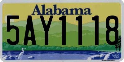 AL license plate 5AY1118