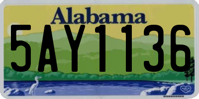AL license plate 5AY1136