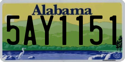 AL license plate 5AY1151