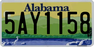 AL license plate 5AY1158