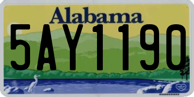 AL license plate 5AY1190