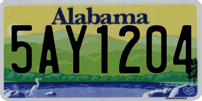 AL license plate 5AY1204