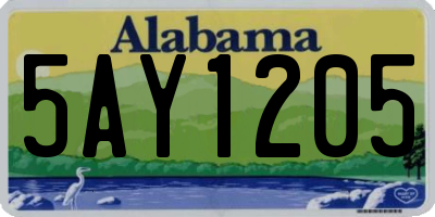 AL license plate 5AY1205