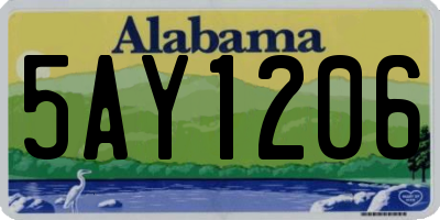 AL license plate 5AY1206