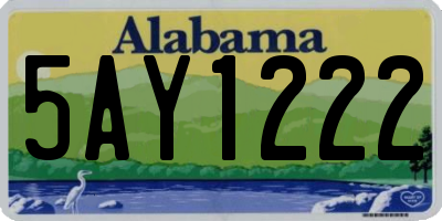 AL license plate 5AY1222