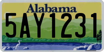AL license plate 5AY1231