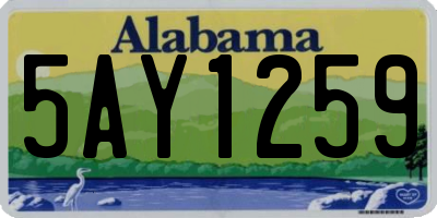 AL license plate 5AY1259
