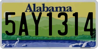 AL license plate 5AY1314