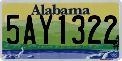AL license plate 5AY1322