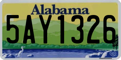 AL license plate 5AY1326