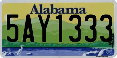 AL license plate 5AY1333
