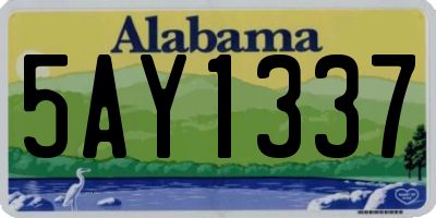 AL license plate 5AY1337