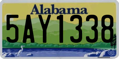 AL license plate 5AY1338