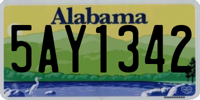AL license plate 5AY1342