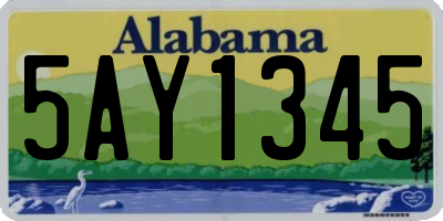 AL license plate 5AY1345