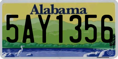 AL license plate 5AY1356
