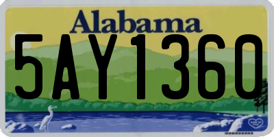 AL license plate 5AY1360