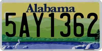 AL license plate 5AY1362