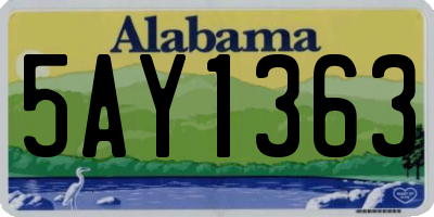 AL license plate 5AY1363