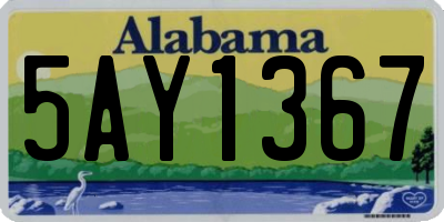 AL license plate 5AY1367