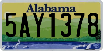 AL license plate 5AY1378