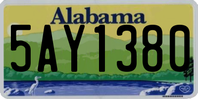 AL license plate 5AY1380