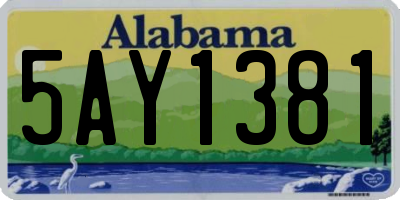 AL license plate 5AY1381