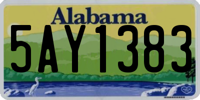 AL license plate 5AY1383