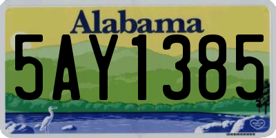 AL license plate 5AY1385