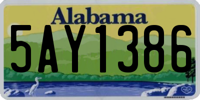 AL license plate 5AY1386