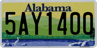 AL license plate 5AY1400