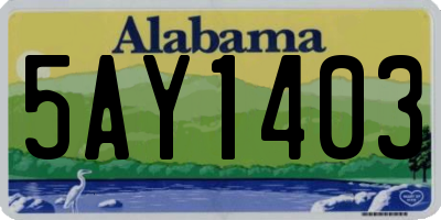 AL license plate 5AY1403