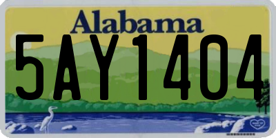 AL license plate 5AY1404