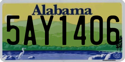 AL license plate 5AY1406