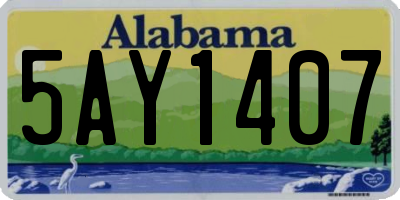 AL license plate 5AY1407