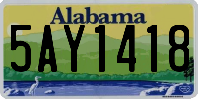 AL license plate 5AY1418