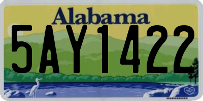 AL license plate 5AY1422