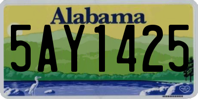 AL license plate 5AY1425