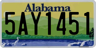 AL license plate 5AY1451