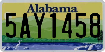 AL license plate 5AY1458