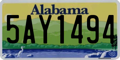 AL license plate 5AY1494