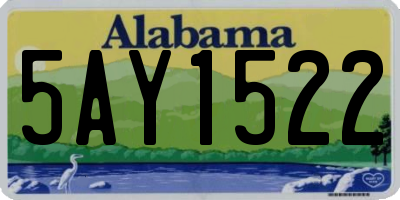 AL license plate 5AY1522
