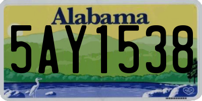 AL license plate 5AY1538