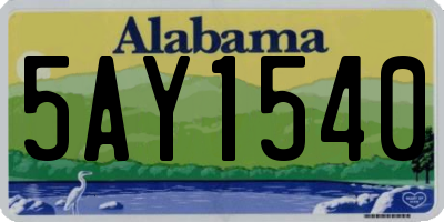 AL license plate 5AY1540