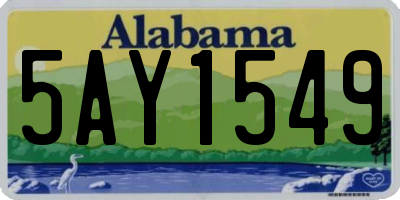 AL license plate 5AY1549