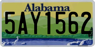AL license plate 5AY1562