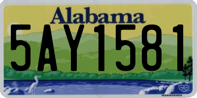 AL license plate 5AY1581