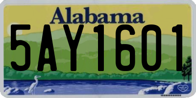 AL license plate 5AY1601