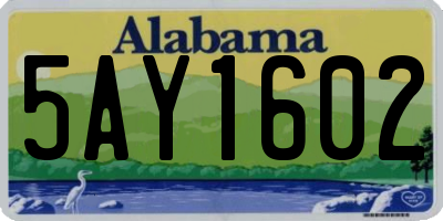 AL license plate 5AY1602